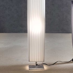 Stehlampe Zeus in Weiß und Chromfarben mit Latex Schirm – Ansicht 3