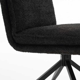Boucle Polsterstuhl Marena in Anthrazit mit Gestell aus Metall (2er Set) – Ansicht 8