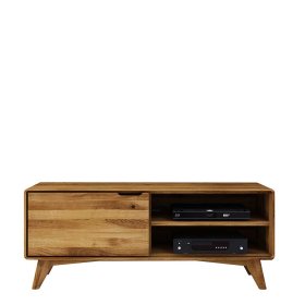 TV Unterschrank Vinial aus Wildeiche massiv geölt 120 cm breit – Ansicht 1