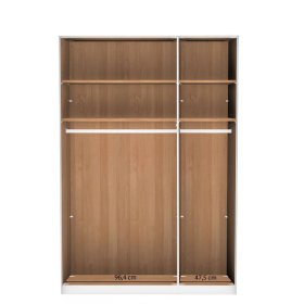 Drehtürenschrank Viramiru in Champagner & Eiche Bianco 149 cm breit – Ansicht 3