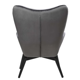 Kaminsessel Pleano in Grau Samt im Skandi Design – Ansicht 4