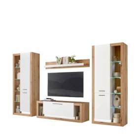 Anbauwand Asprecca 195 cm hoch und 43 cm tief (vierteilig) – Ansicht 1