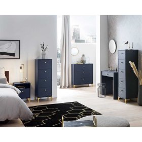 Schlafzimmerset Estren in modernem Design mit Metallgriffen (sechsteilig) – Ansicht 1