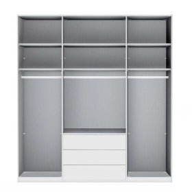 Schlafzimmerschrank Locoro in Weiß glasbeschichtet mit Soft Close – Ansicht 3