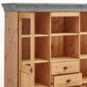 Highboard Viaduca in Grau Kiefer teilmassiv 145 cm hoch – Ansicht 5