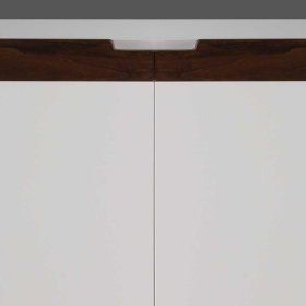 Design Esszimmersideboard Bacanova in Weiß & Nussbaumfarben mit Metallgestell – Ansicht 4