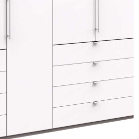 Gleittüren Ankleideschrank Rarian mit acht Schubladen modern – Ansicht 4