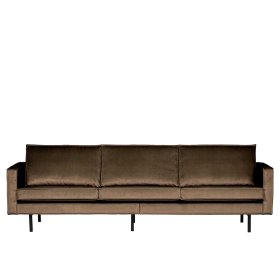 Couch Majero in Taupe Webstoff im Retro Look – Ansicht 3