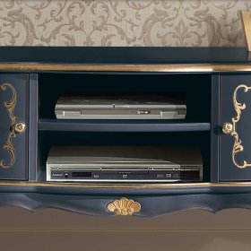 TV Board Seduta in Dunkelblau und Goldfarben im Barockstil – Ansicht 3