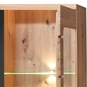 Wohnzimmervitrinenschrank Sebetino mit LED Beleuchtung 90 cm breit – Ansicht 6
