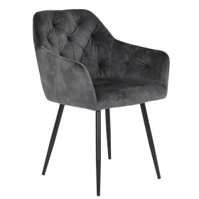 Polsterstuehle Esszimmer Ogrir in Anthrazit und Schwarz (2er Set) – Ansicht 1
