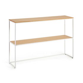 Konsolen Tisch Katrynella in Eichefarben und Weiß 80 cm hoch – Ansicht 1