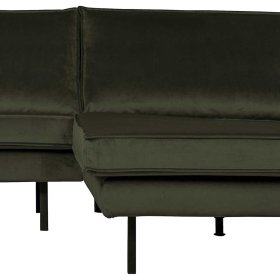 Ecksofa Sonition in Dunkelgrün Samt im Retrostil – Ansicht 5