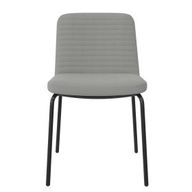 Graue Polsterstühle Yvonja in modernem Design mit Gestell aus Metall (2er Set) – Ansicht 4