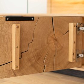 TV Board Tenna mit LED Beleuchtung und Hirnholz Applikation – Ansicht 7