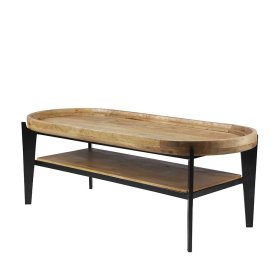 Designercouchtisch Slavrio mit abnehmbarer Tischplatte aus Mangobaum Massivholz – Ansicht 1