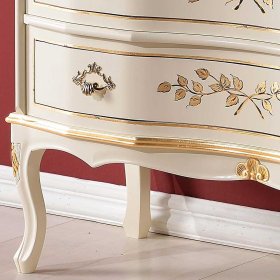 Barockstil Schubladenkommode Lotresca in Weiß und Goldfarben verziert – Ansicht 3