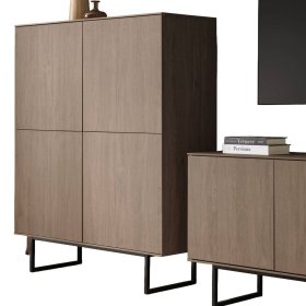 TV Wohnwand Anuta in Nussbaumfarben 137 cm hoch (zweiteilig) – Ansicht 3