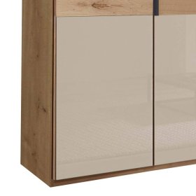 Drehtürenschrank Viramiru in Champagner & Eiche Bianco 149 cm breit – Ansicht 4