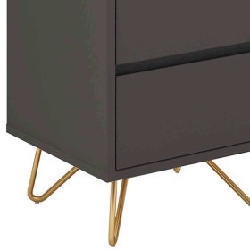 Hohe Kommode Samba in Grau und Goldfarben mit Spiegel – Ansicht 5