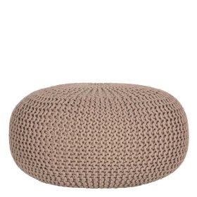Strickstoff Pouf Ladyda in Beige im Skandi Design – Ansicht 2