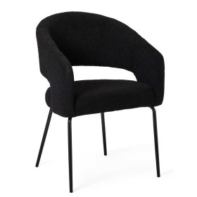 Esszimmerstuhl Office mit Armlehnen aus Boucle (2er Set) – Ansicht 3