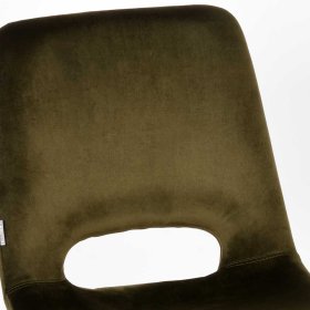 Polsterstuhl modern Set Giannas mit Samt Bezug in Oliv Grün (2er Set) – Ansicht 5