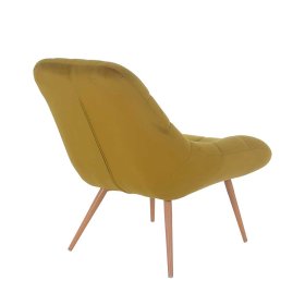 Retro Polstersessel Juleen in Ocker Samt mit 50 cm Sitzhöhe – Ansicht 4