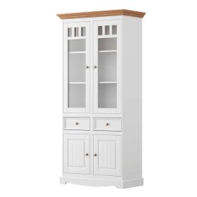 Vitrine Corao im Landhausstil mit Glastüren – Ansicht 1