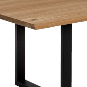 Tisch Esszimmer Varitim aus Wildeiche Massivholz & Metall mit Bügelgestell – Ansicht 4
