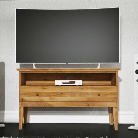 TV Tisch Tyvoria aus Wildeiche Massivholz mit Schublade – Ansicht 2