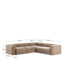 Wohnzimmercouch Blane in L Form Bezug Beige – Ansicht 9