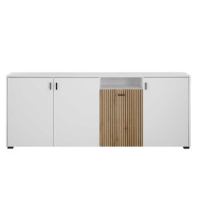 Großes Sideboard Saladd in Weiß und Wildeichefarben 200 cm breit – Ansicht 4