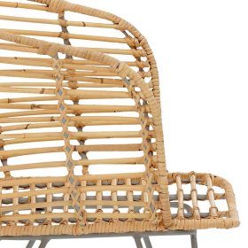 Rattan Stühle Anuel in Beige und Silberfarben mit Armlehnen (2er Set) – Ansicht 7