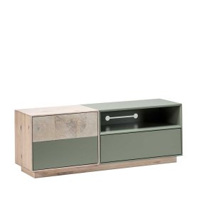 Fernsehtisch Samanda in Beton Grau und Buche hell 140 cm breit – Ansicht 1