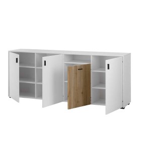 Großes Sideboard Saladd in Weiß und Wildeichefarben 200 cm breit – Ansicht 5
