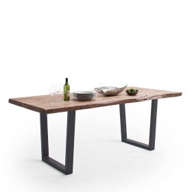 Küchen Tisch Naviron mit natürlicher Baumkante im Industry und Loft Stil – Ansicht 2