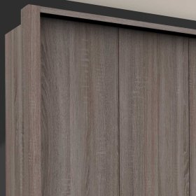 Panorama Kleiderschrank Vasilio in Eiche Trüffelfarben mit neun Schubladen – Ansicht 5