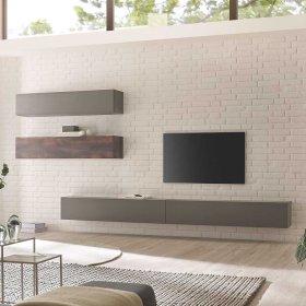 Schrankwand Hanniba in modernem Design für die Wandmontage (vierteilig) – Ansicht 2