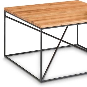 Couchtisch Set Registria aus Asteiche Massivholz mit Metall Bügelgestell (zweiteilig) – Ansicht 4