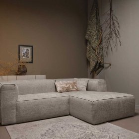 Ecksofa Anzaroty in Beigegrau aus meliertem Webstoff – Ansicht 12