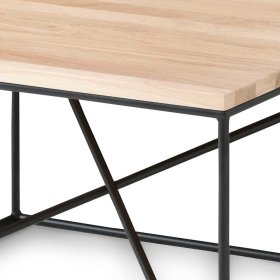 Sofatisch Pogamo in Eiche Bianco massiv mit Bügelgestell – Ansicht 4