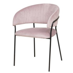 Samt Armlehner Zaotrado in Rosa und Schwarz max. belastbar bis 110 kg – Ansicht 1