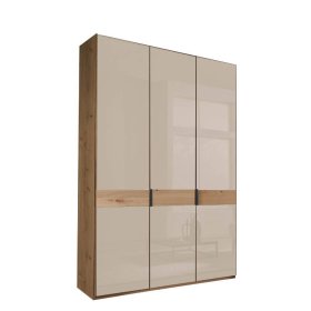 Drehtürenschrank Viramiru in Champagner & Eiche Bianco 149 cm breit – Ansicht 1