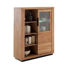 Highboard Jayva in Wildeichefarben teilmassiv – Ansicht 3