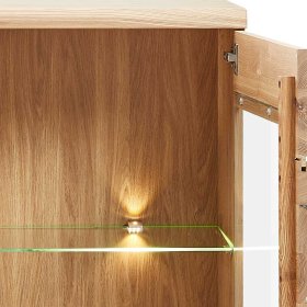Highboard Sebetino mit LED Beleuchtung und zwei Glasböden – Ansicht 6