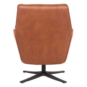 Wohnzimmersessel Kimms in Cognac Braun Microfaser mit Drehgestell – Ansicht 4