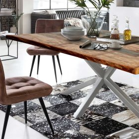 Esszimmertisch Usseaux in Bunt aus Recyclingholz und Metall – Ansicht 3