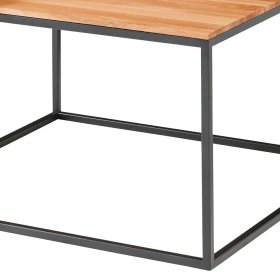 Wohnzimmertisch Set Jamy aus Asteiche Massivholz mit Metallgestell (zweiteilig) – Ansicht 4