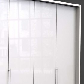 Großer Ankleidefalttürenschrank Grinzia in Weiß mit modern – Ansicht 5